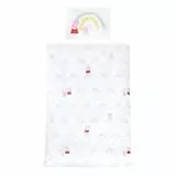 roba Kinderbettwäsche 100 x 135 cm Peppa Pig - Bettwäsche für Kinder aus Baumwolle inkl. Kissenbezug 60 x 40 cm - Motiv der Zeichentrick Serie - Weiß / Rosa