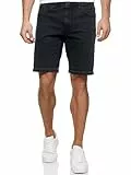 Indicode Herren Page Jeans Shorts mit 5 Taschen | Herrenshorts Used Look für Männer Black, XL