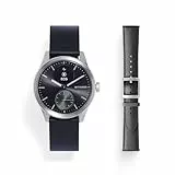 Withings ScanWatch 2 - BUNDLE SW2 42mm Black + Leather Curve Black Silver Buckle Wrist Band