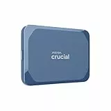 Crucial X10 6TB Externe SSD Festplatte, bis zu 2.100MB/s, USB-C 3.2 Gen2, IP65 Wasser- und Staubgeschützt, Portable SSD für Mac, PC, Smartphone und Spielkonsole, Blau matt - CT6000X10SSD9-02