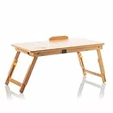 InnovaGoods Klappbarer Beistelltisch, für Sofa und Bett, höhenverstellbarer schreibtisch, Sicherheitsbügel, Leicht zu Verstauen, ideal para laptop, notebook schreibtisch zubehör. 53,5x21-27x34 cm.