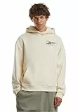 Mister Tee Herren Classic Shape New Power Fluffy Hoody – Loose Fit Kapuzenpullover mit Oldtimer-Print und Retro-Schriftzug, Weißsand, M