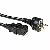 ACT Netzkabel C19 Buchse auf CEE7/7 Stecker, Kaltgerätekabel 2m, IEC 60320 Netzkabel, für USV und Server – AK5412