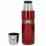 Thermos Stainless King Thermosflasche rot 0,47l - Edelstahl, absolut dicht, mit Trinkbecher, 12h heiß & 24h kalt, kompakt & robust für Reisen und Camping, BPA-frei