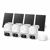 eufy Security eufyCam C37 4-Kamera-Set, kabellose 2K Outdoor-Überwachungskameras mit 360° KI-Tracking (Pan & Tilt), Solar, HomeBase Mini, Gesichtserkennung, Farb-Nachtsicht, ohne ABO-Kosten