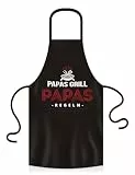 YORA Grillschürze für Männer Vatertagsgeschenk - Kochschürze lustig [inkl. Urkunde] - lustige Geschenke zum Vatertag - Geschenkideen Opa & Papa - Leute (Papas Grill)