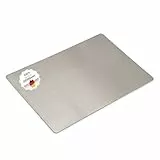 Edelstahl Schneidebrett - Für Fleisch, Fisch & Gemüse - Hygienisches Schneidbrett Metall - Stahl Brettchen Küche Plastikfrei - Küchenbrett (Ohne Griff, 30x20 cm)