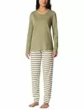 Schiesser Damen Schlafanzug lang mit Bündchen Baumwolle - Nightwear