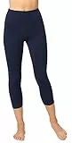 Bellivalini Damen 3/4 Leggings aus Baumwolle BLV50-156 (Marineblau, L)