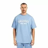 SMILODOX Herren T-Shirt Kayson - Locker geschnittenes Oversize Shirt mit Retro Frontprint, bequemem Rundhalsausschnitt und weichem Material für modernen Streetwear Look