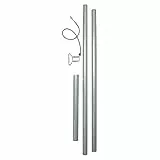 EDUPLAY 160011 Stahl-Mast-Set für Sonnensegel, 2-teilig, zerlegbar, Höhe 2,5 m, Ø 5 cm, Wandstärke 15 mm, silberfarben, Stück:2 Masten