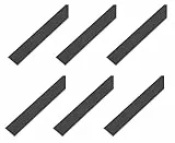 Alberts 6er Set Flachstange | Aluminium, schwarz eloxiert | 1000 x 20 x 2 mm