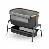 Maxi-Cosi Iora Beistellbett Baby, Faltbares Co-Sleeper, 0–6 Monate, max. 9 kg, 4 Neigungs- und 5 Höhenstufen, Leichtes Schieben, Bequeme Matratze, Großer Korb, Leicht zu Tragen, Essential Graphite