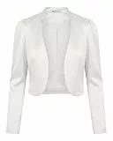 Bolerose formal Satin Langen Ärmel Bolero Jacke (Elfenbein, M)