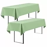 Showgeous 2 Stück Biertisch Tischdecke universal für 50cm u.70cm Biertische Hussen für Biertisch Biertischhussen Biertisch-Husse Bierzeltgarnitur Rechteckige Tischdecken Waschbar 100x250cm(Salbeigrün)