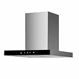 Respekta Dunstabzugshaube/Wandhaube 60 cm / Edelstahlgehäuse mit Glasfront in Schwarz/Abluft - und Umluftfunktion/Sira/A++ / 57,8 – 67 dB