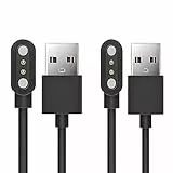 Blueshaweu Ladekabel Kompatibel mit T50S Smartwatch 1,85', Kabel Ladegerät Ladestaion für VKROBAG T50s /uaue T50S 1,85' Smartwatch (schwarz+schwarz)