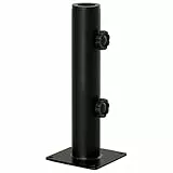 Outsunny Schirmständer, Sonnenschirmrohr, verstellbarer Sonnenschirmständer aus Metall für Stangen Ø 34, 38 und 48 mm, Schirmständer für Balkon, Terrasse, Garten, Schwarz