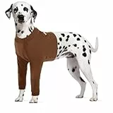 CITÉTOILE Hundebody Nach Op, Wundschutzanzüge für Hunde Mit Bein, Vornebeinschutz für Verletzung Hund, Anti-Wundlecken Op Body Hunde, E-Kragen Alternative, Braun, XL