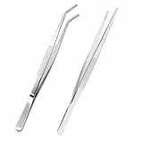 20 cm Gebogene Stumpfe Pinzette Edelstahl Profi Rutschfest Lang Gerade Pinzette 2 Stück Abgewinkelte Pinzetten für Wasserhaustiere Korallen Basteln Pflanzentriebe Reparieren