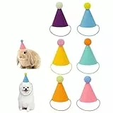 6 Stück Mini Partyhüte für Haustier Partyhütes für Kuscheltiere Geburtstagshut für Hunde Katzen Kaninchen Niedliche Tierparty Dekoration Farben Kleiner Party Hütchens
