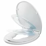 CECIPA Toilettendeckel mit Kindersitz mit Absenkautomatik - Einfache Montage Klodeckel mit Kindereinsatz, Oval WC Sitz mit Kindersitz, Antibakteriell & UV-beständig, Familien WC Sitz inkl. Schablone