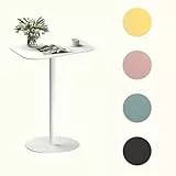 FLEXISPOT Moderner Beistelltisch aus kaltgewalztem Stahl – stilvoller Sofa- & Nachttisch für Wohnzimmer und Schlafzimmer, Stabiler Stand mit Rundfuß, bis 20 kg belastbar, Trendige Farben (Weiß)