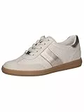 CAPRICE Damen Sneaker flach aus Leder Freizeit, Cremefarben (Snow Comb), 39 EU
