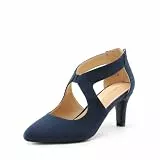 DREAM PAIRS Damen Pumps Geschlossene Spitzzehen Kitten Heels Elegante Partykleid Brautschuhe für Frauen,Size 38,Marine,DWUMPU2501