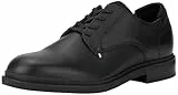 Tommy Hilfiger Herren Derby Schuhe Flexible Leather aus Narbenleder, Schwarz (Black), 44