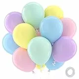 QIFU Luftballons Pastell - 100 Stück Luftballons Pastellfarben, Helium Ballons Pastell Bunte mit Macaron Ballons Rosa Blau Grün für Geburtstag Verlobung Babyparty Hochzeit Party Dekoration, 12 Zoll