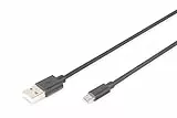 DIGITUS USB 2.0 Anschlusskabel - 1.8 m - USB A (St) zu USB Micro B (St) - 480 Mbit/s - Verbindungskabel - Schwarz