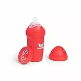 Herobility Double Anti-Colic Baby Bottle | Award-Winning Hero Baby Bottles | Soft Breast- Like Teat, Easy Mixing Lid & Net | Safe & Environment Friendly Materials | 240ml/8.5 fl oz Red
