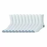 Amazon Essentials Herren Crew-Socken aus Baumwolle – bequem, strapazierfähig, teilweise gepolstert, 10 Paar, Weiß, 41-45