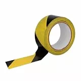 Amig - Abdeckband für Markierung - Zur Kennzeichnung und Gefahrenwarnung - Wasserfest und Flexibel - PVC - 50 mm x 30 m - Gelb und Schwarz