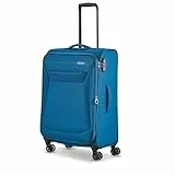 Travelite 4-Rad Koffer Größe M Weichschale, Gepäck Serie Chios mit Dehnfalte + Kantenschutz, Trolley in Zeitloser Optik, 67 cm, 60-66 Liter