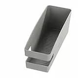 WENKO Schuhstapler, 6er Set, platzsparende Schuhaufbewahrung für Schuhregal und Kleiderschrank, schmaler Schuhhalter aus Kunststoff für flache Schuhe, wie z.B. Slipper, je 25,8 x 12 x 10 cm, Grau