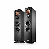 Teufel Ultima 40 Mk4 Stereo Standlautsprecher - HiFi Lautsprecher Paar der Spitzenklasse, Phase-Plug Hochtöner, Doppelrohr-Bassreflex, Mitteltöner aus gewebtem Kevlar - schwarz