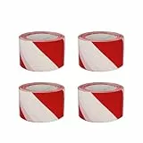 Amig - 4er-Pack Absperrband - Rot-Weiß aus LDPE - 200 m x 70 mm - Zur Gefahrenkennzeichnung und Warnmarkierung - Wasserfest und flexibel