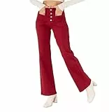 Nina Carter P139 Damen Jeanshosen Flared Bootcut High Waist Used Look Jeans (Bordeaux (P139-63), M)