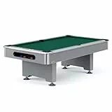 Automaten Hoffmann Billardtisch Club Pro III | Robustes Modell mit K-55 Bandenprofil | Ohne Münzung | Grau Dekor | Indoor für Privat Verein Schule | Nivellierfüße PVC-Laminierung