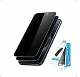 Anker Easy Fit Privacy Displayschutz, robuster und dünner ShieldX-Schutz, gegen Staub & Fingerabdrücke mit erweitertem Schutz, schnelle & einfache Installation, 15,5cm für iPhone 15 Pro (2er Pack)