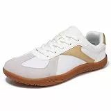 GemChve Barfuß Sneaker Herren Damen Breite Zehenbox Barfußschuhe Leichte Traillaufschuhe Atmungsaktiv rutschfest Alltagsschuhe Outdoor Walkingschuhe WhiteGold 42 EU