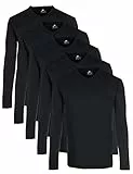 Lower East Herren LE158 Langarmshirt, Schwarz (5er Pack), L