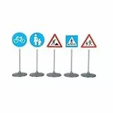 Theo Klein 2993 Verkehrszeichen-Set 5-teilig I Übungszeichen für Verkehrserziehung Kleiner Rad- und Rollerfahrer/innen I Höhe der Verkehrszeichen: ca. 70 cm I Spielzeug für Kinder ab 3 Jahren