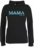 Pullover Damen Hoodie Frauen - Mama Kindernamen Geschenk Geburtstag - M - Schwarz - muttertagsgeschenk personalisierte Geschenke Muttertag Mutti Mami Hoody muttertagsgeschenke Pulli