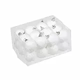 Weihnachtskugeln Schneeball weiss mit Schnee beschneit Schneekugeln (4cm)