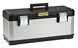 STANLEY FatMax Werkzeugbox/Werkzeugkofferleer Werkzeugkasten (26', 66x29x30cm, herausnehmbare Trage, stabiler Koffer mit Aussparung, Werkzeugkiste mit Bi-Material FatMax Griff) 1-95-617