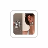 Yheakne Vintage Schwarz Weiß Gestreifte Ohrringe Acryl Kariert Ohrringe Schachbrett Baumeln Ohrring Gestreift Kariert Ohrring Schmuck Für Frauen Und Mädchen