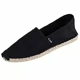Japanwelt Espadrilles Unicolor Canvas Schwarz Damen und Herren Größe 38 Unisex Leinen Slipper